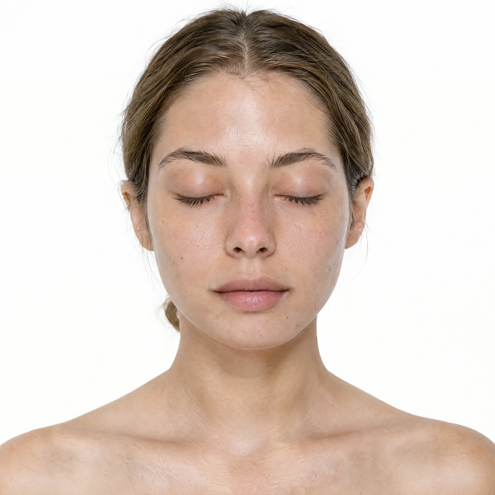Gesicht eines Models im Fotostudio